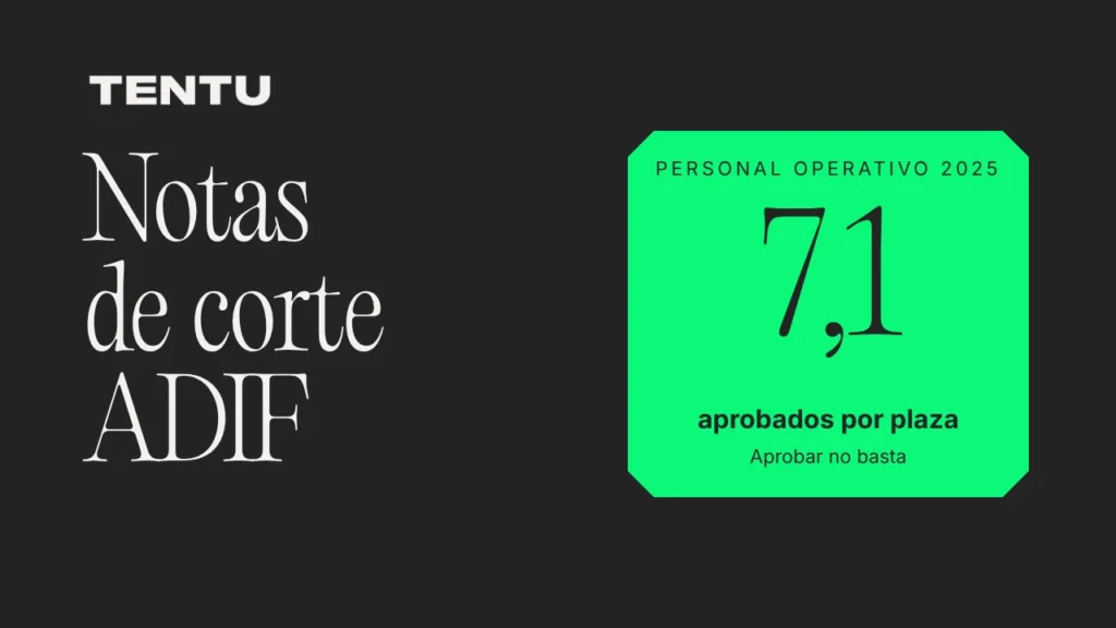 Notas de corte ADIF: 7,1 aprobados por plaza en Personal Operativo 2025